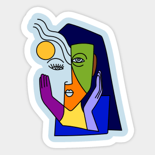 Abstract Art Face Portrait Sticker